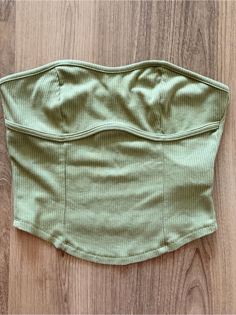 Strapless Green Crop Top